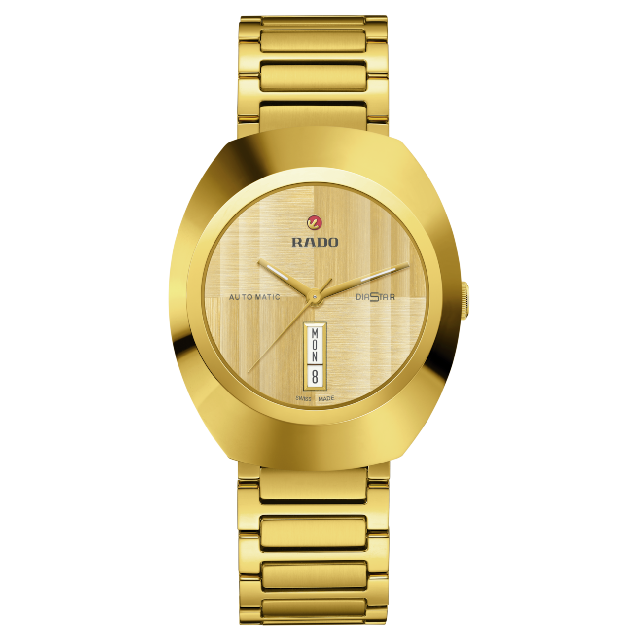 Men’s automatic Rado DiaStar Original R12161253 38 mm – Sapphire, 100 m, 80 h power reserve, yellow PVD bracelet