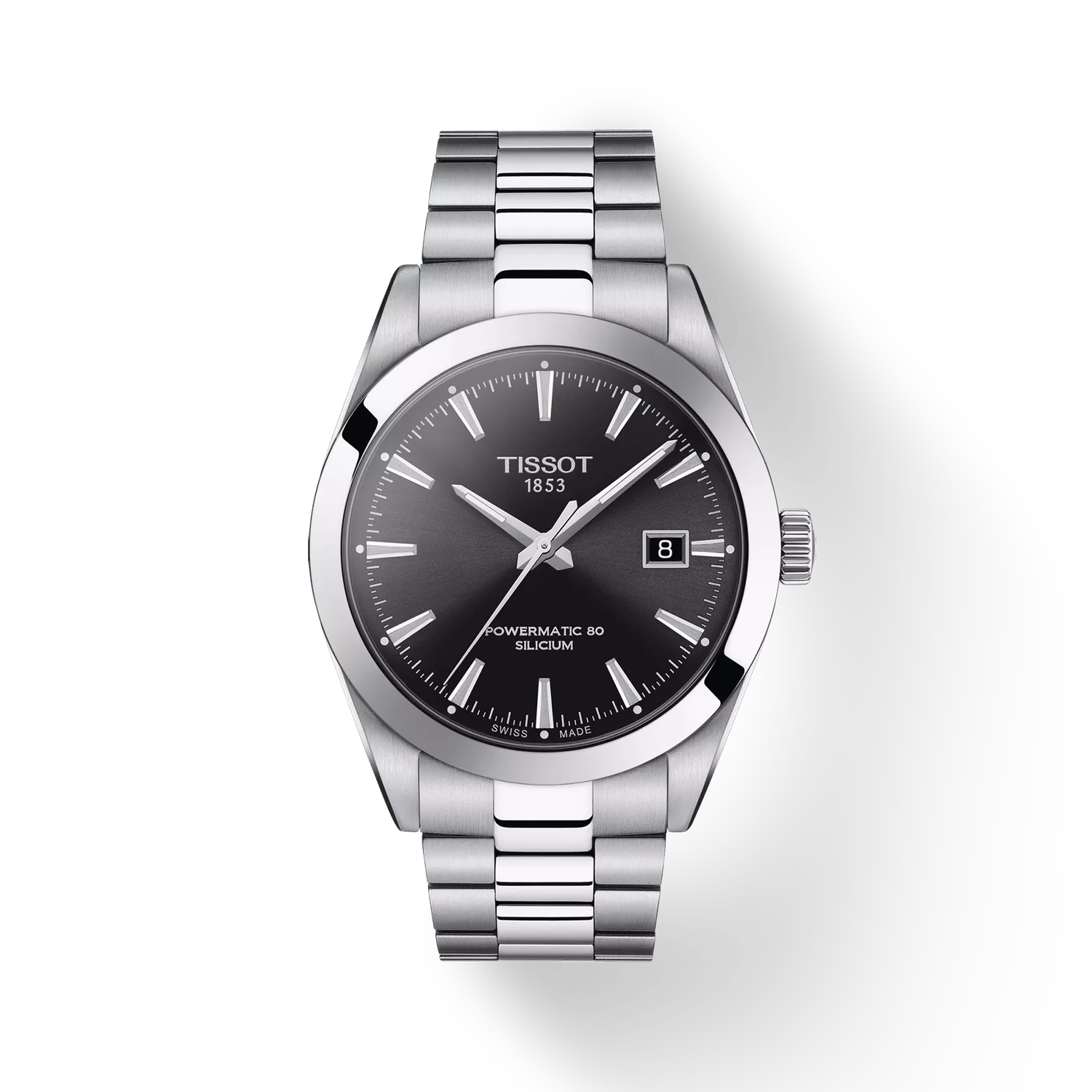 Men’s automatic Tissot Gentleman Powermatic 80 Silicium T127.407.11.051.00   40 mm – Sapphire, 100 m, 80 h reserve, stainless steel bracelet