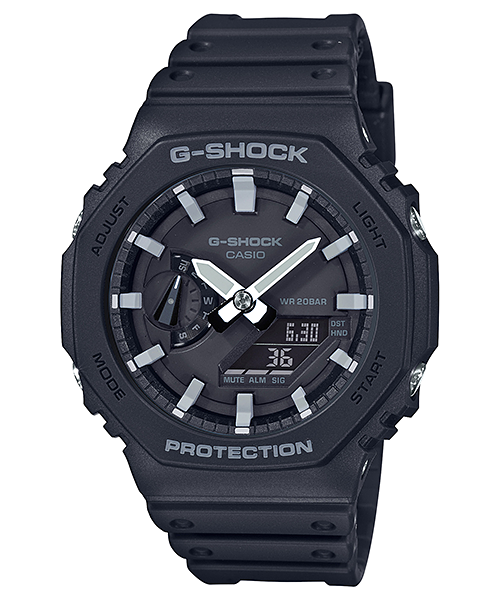 Men’s quartz watch Casio G‑Shock GA‑2100‑1A 45 mm – Carbon, 200 m, mineral crystal, resin band