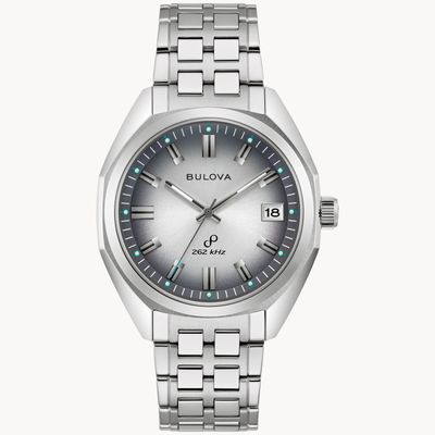 Bulova Jet Star 96B472 40mm men&#39;s quartz watch – Sapphire, 50 m, Precisionist High Precision Quartz (HPQ) 262 kHz movement, steel strap