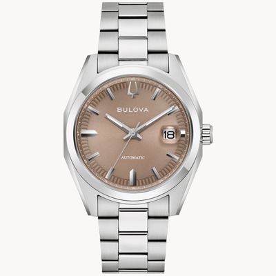 Bulova Surveyor 96B470 39mm automatic watch for men with sapphire crystal and steel strap