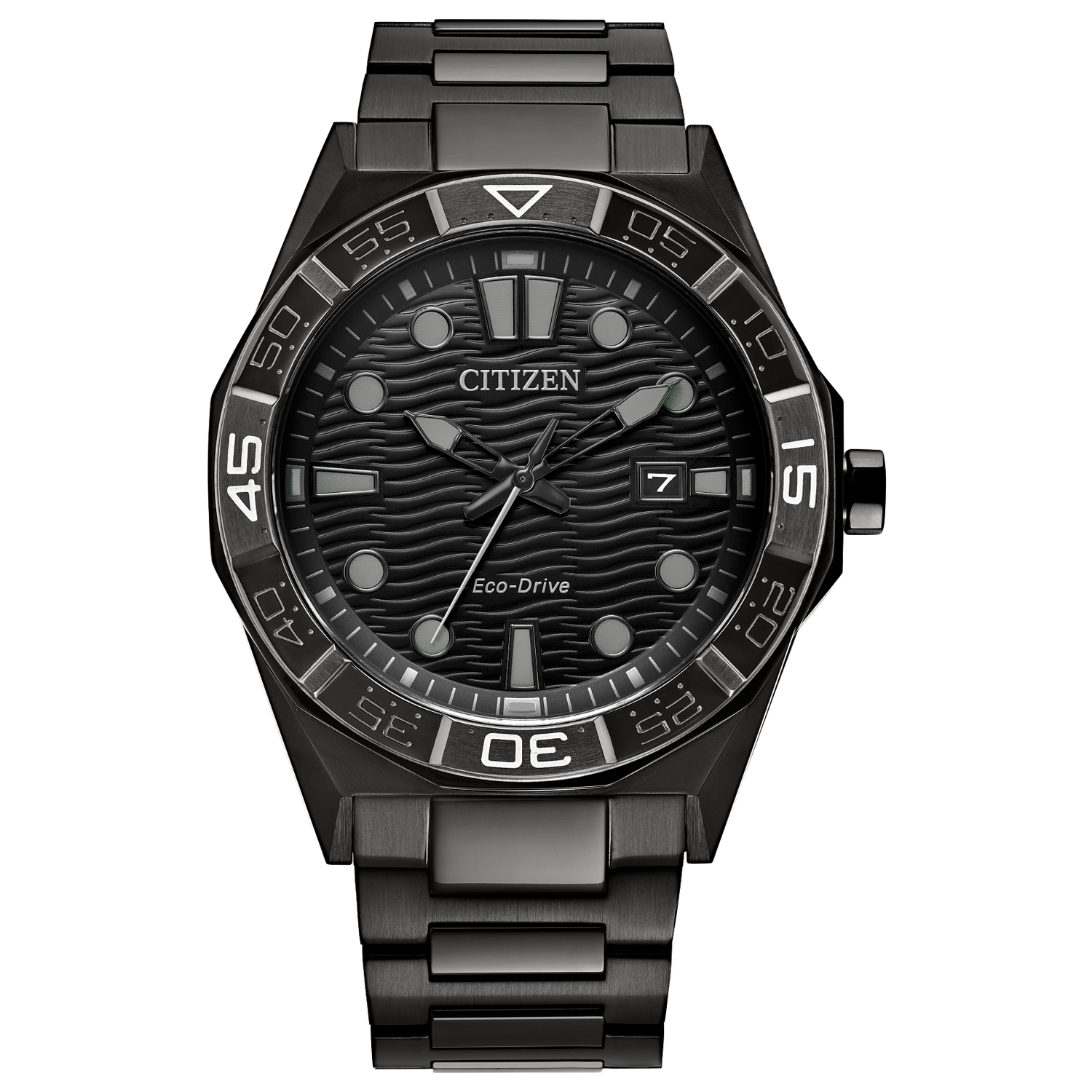 Men’s solar watch Citizen Brycen AW1855‑52E 42 mm – Sapphire, 100 m, black steel bracelet