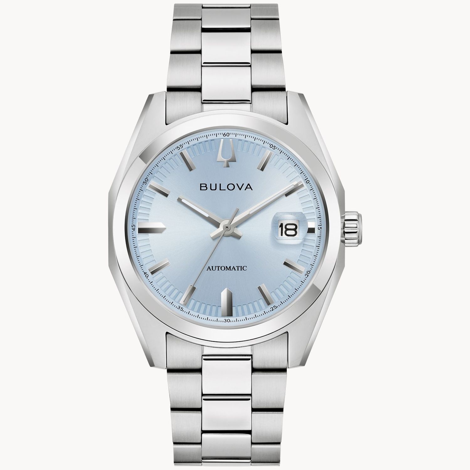Bulova Surveyor automatic watch for men 96B469 39 mm anti-reflective sapphire crystal steel strap