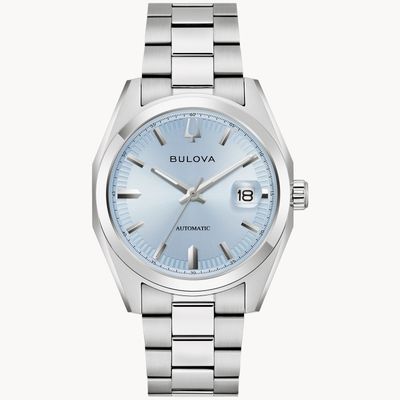 Bulova Surveyor automatic watch for men 96B469 39 mm anti-reflective sapphire crystal steel strap