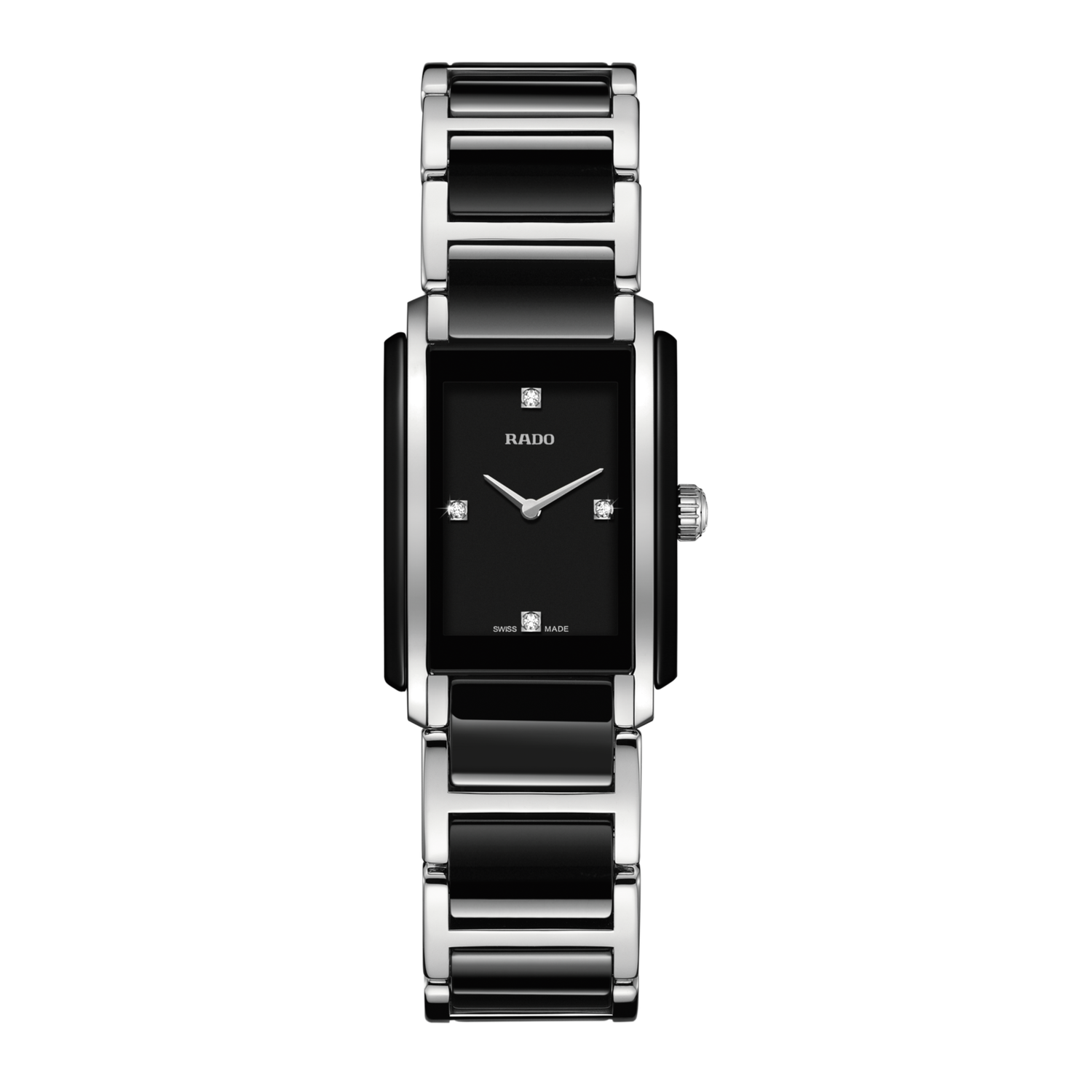 Women’s quartz watch Rado Integral Diamonds R20613712 22.7 mm – Sapphire, 50 m, ceramic &amp; steel bracelet with diamonds