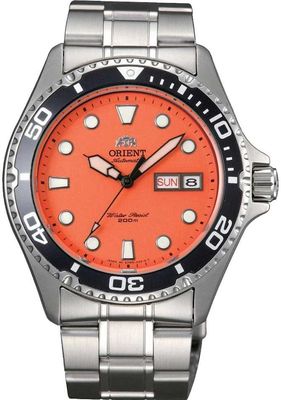 Orient Mako Ray Raven  TAA02006M automatic watch for men, 41.5 mm, 200 m WR, steel strap