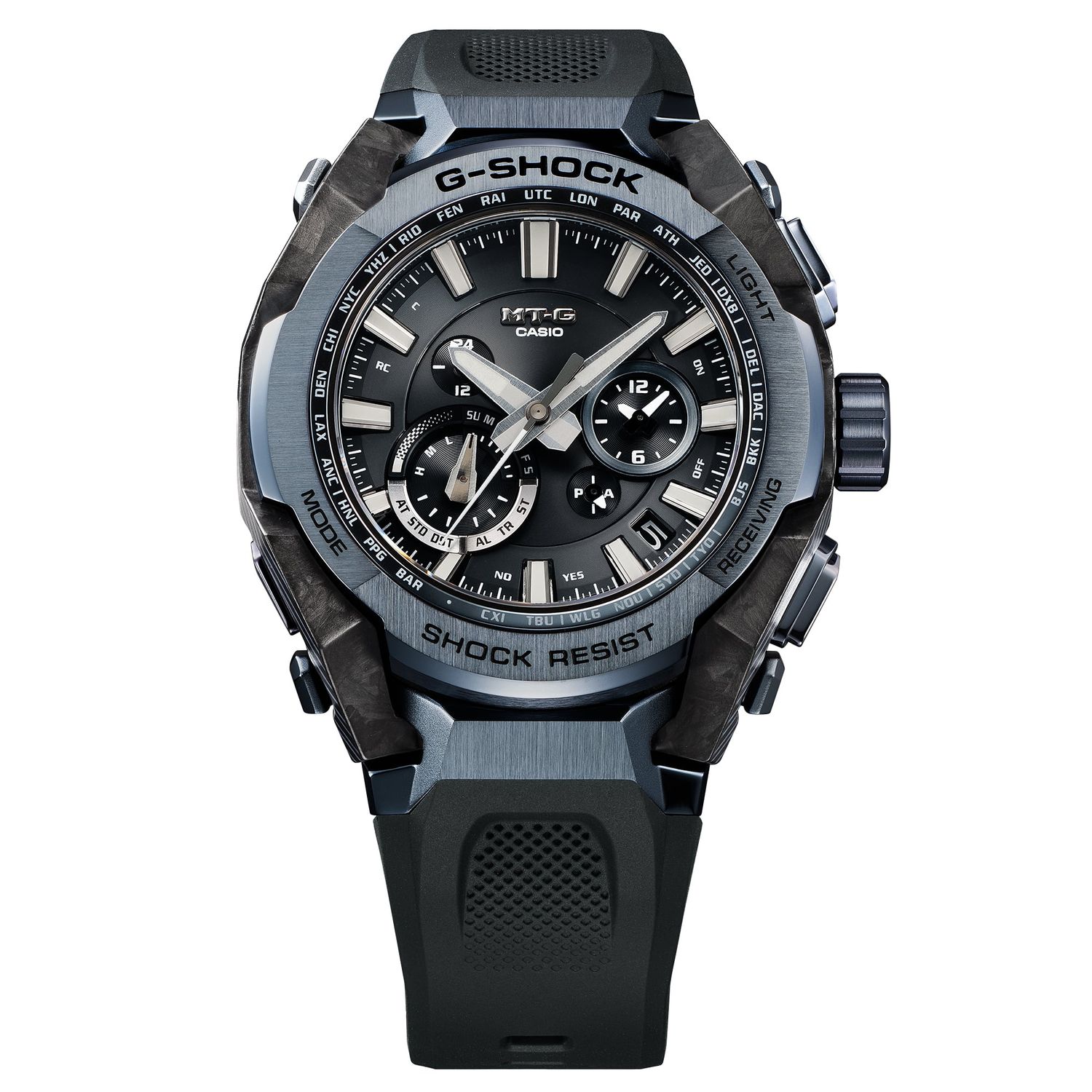 Men’s solar Bluetooth radiocontrol Casio MT-G MTG‑B4000B‑1A2JF JDM  56 mm Japan made – Sapphire, 200 m, Triple G Resist, resin strap Japan Domestic Market