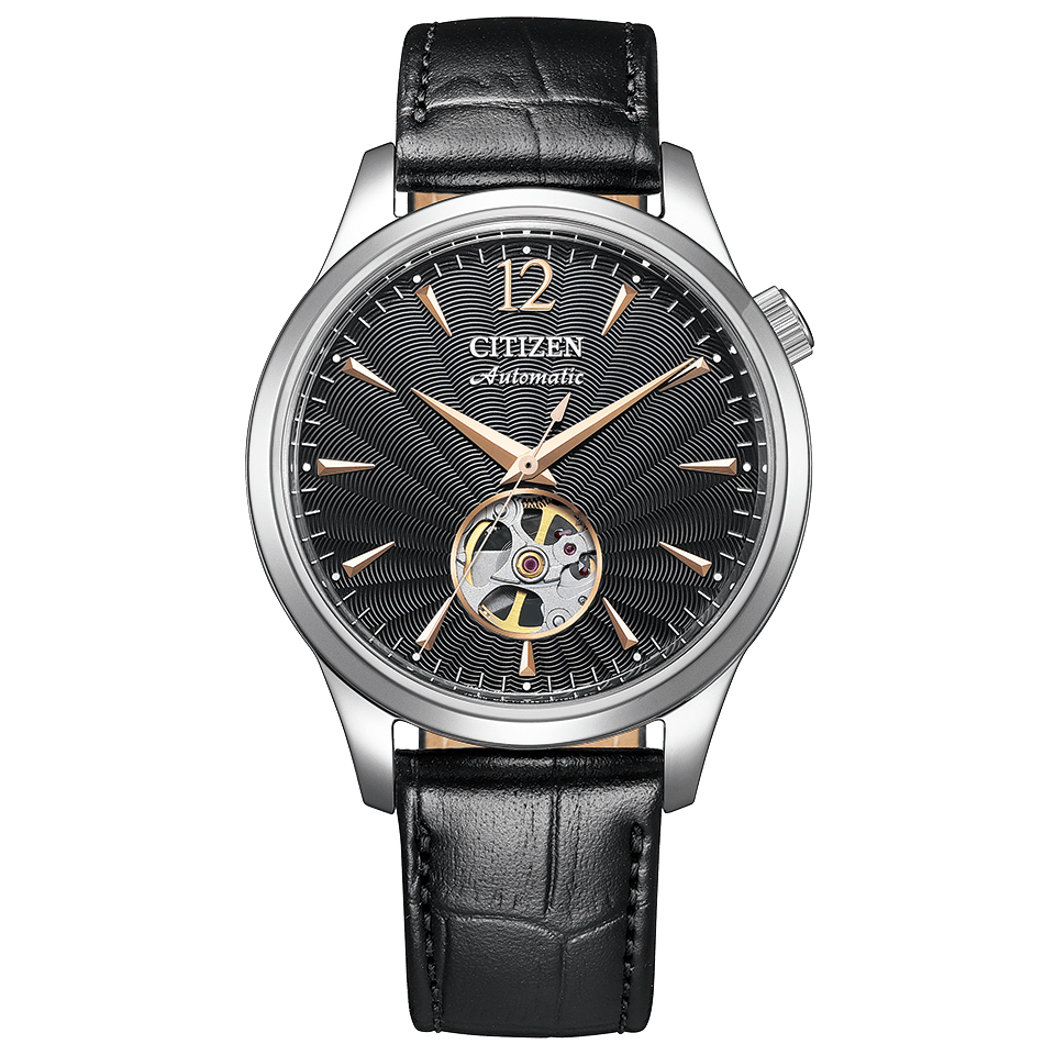 Citizen Collection Elegance Open Heart NH9131-14E JDM 40mm 50m WR automatic watch for men with leather strap