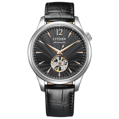Citizen Collection Elegance Open Heart NH9131-14E JDM 40mm 50m WR automatic watch for men with leather strap Japan Domestic Market
