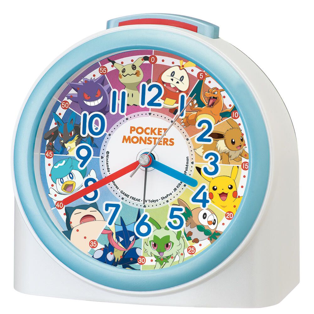 Seiko Clock Alarm Table Clock Quartz Character Pocket Monster White CQ426W