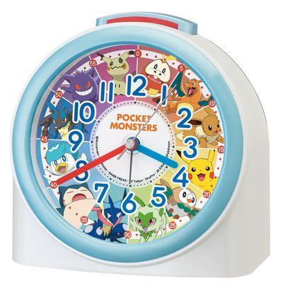 Seiko Clock Alarm Table Clock Quartz Character Pocket Monster White CQ426W