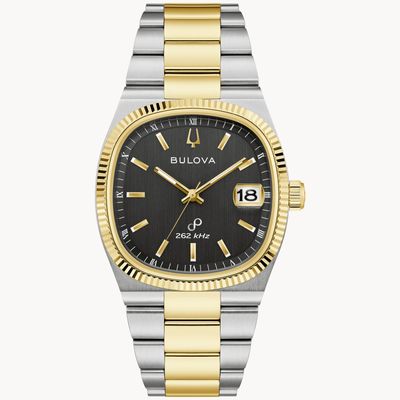Bulova Super Seville 98B458 unisex watch, 38 mm, high-precision HPQ 262 kHz quartz movement, anti-reflective sapphire crystal, steel strap