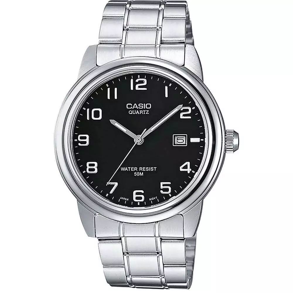 Casio Classic MTP-1221A-1A 39mm 50m WR analog watch for men with steel strap
