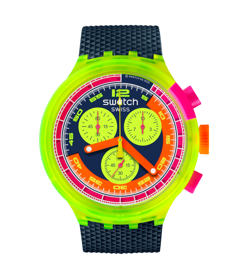 SWATCH NEON TO THE MAX SB06J100 47mm 30m WR quartz unisex watch