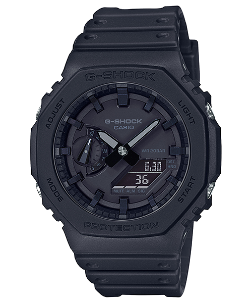 Casio G-SHOCK GA-2100-1A1  TRIPLE BLACK Carbon Core Guard men&#39;s watch World Time 200m water resist rubber band