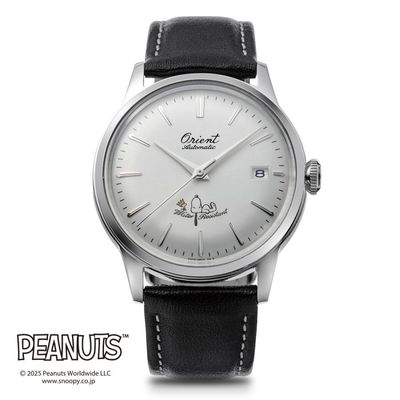 Orient Bambino Snoopy ‘Peanuts’ Automatic Watch for Men RN-AC0M16S JDM 38.4mm Limited Edition 75th Anniversary Leather Strap JDM (Japan Domestic Market)