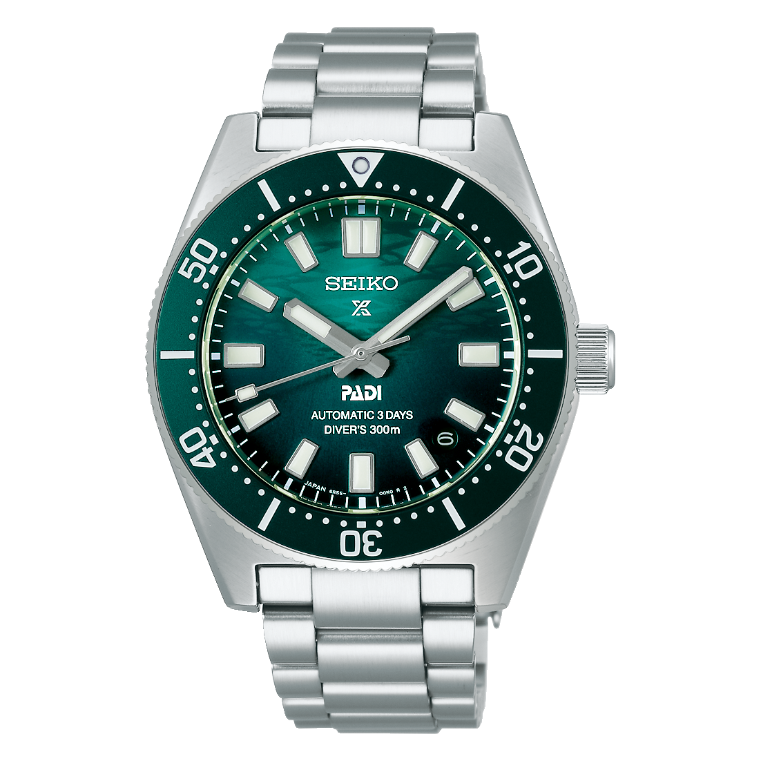 Seiko Prospex Padi SBDC205  SPB501JDM Special Edition 44mm 300m sapphire crystal automatic diving watch for men Made in Japan calibre 6R55 JDM (Japanese domestic market) steel strap + additional nylon strap