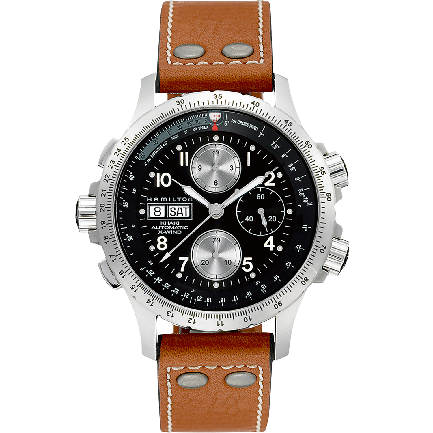 Hamilton Khaki Aviation X-Wind Automatic Watch for Men H77616533 or Automatic Chronograph | 44 mm | 60-hour power reserve, 100 m water resistant