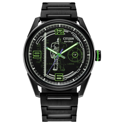 Citizen Eco-Drive Marvel Hulk BM7675-57W Special Edition 42mm 100m WR solar-powered watch with steel strap and Eco-Drive movement (powered by light or solar energy)