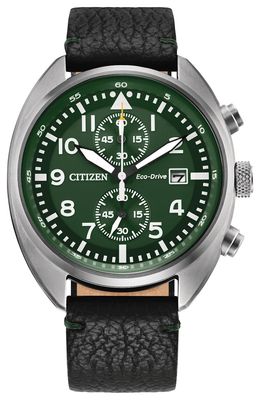 Citizen Sport Casual Men&#39;s Solar Watch CA7041-07X 41mm 100m WR Leather Strap Eco-Drive movement (solar or light powered)