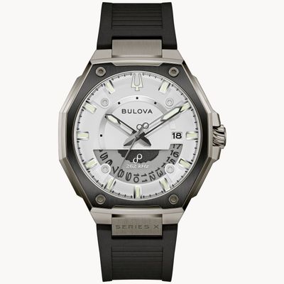 Bulova X-Series Precisionist men&#39;s watch 98B457 HPQ movt. 262 kHz 42 mm 100 m WR anti-reflective sapphire crystal Super-Luminova rubber strap