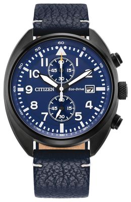 Citizen Sport Casual Men&#39;s Solar Watch CA7048-08L 41mm 100m WR leather strap Eco-Drive movement (powered by solar energy or light)