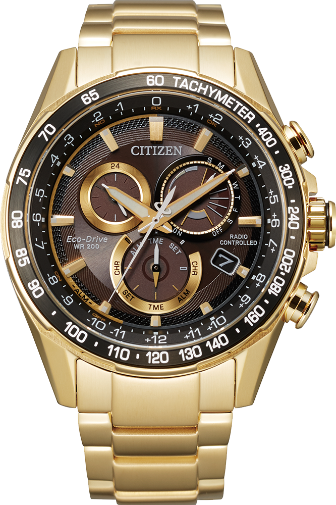 Citizen PCAT CB5912-50E men&#39;s radio-controlled sundial watch, 43 mm, 200 m WR, steel strap, Eco-Drive movement (powered by solar energy or light), sapphire crystal