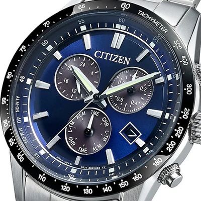 Citizen Eco-Drive BL5614-59L JDM 39.5mm 100m WR solar chronograph watch with steel strap and Eco-Drive movement (powered by solar energy or light) JDM (Japanese domestic market)