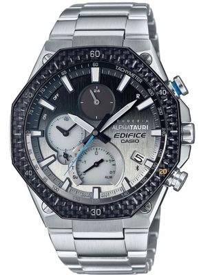 Casio Edifice Scuderia AlphaTauri EQB-1100AT-2AJR JDM Men&#39;s Solar Bluetooth Watch 44.6mm 100m WR Sapphire Crystal Steel Strap JDM (mercado interior japonés)
