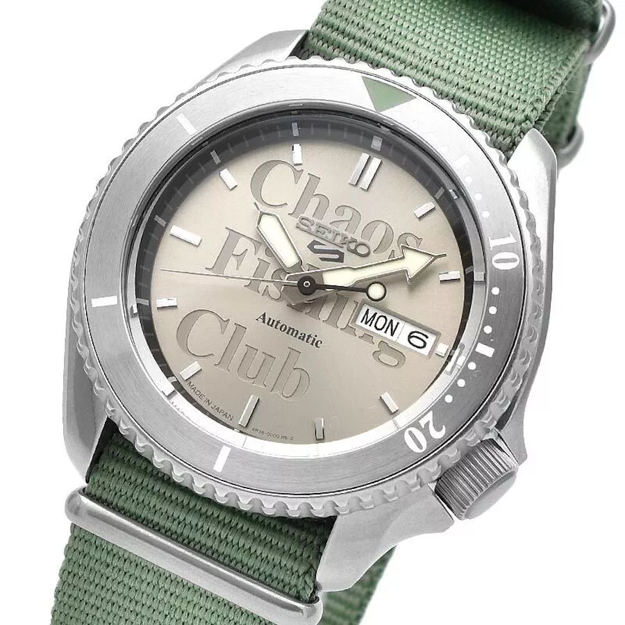 Seiko 5 Sports Chaos Fishing Club Collaboration Limited Edition SBSA169 JDM 42.5mm 100m WR made in Japan fabric strap JDM (Japanese domestic market)