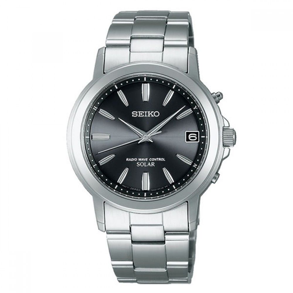 Seiko Brightz SBTM169 JDM 37.6mm radio-controlled men&#39;s sundial watch with sapphire crystal, 100m WR, steel strap, made in Japan JDM (Japanese domestic market)