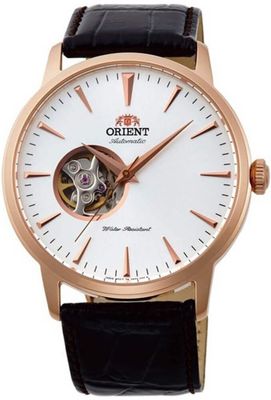 Orient Contemporary Open Heart automatic men&#39;s watch TAG02002W 41mm 50m WR leather strap