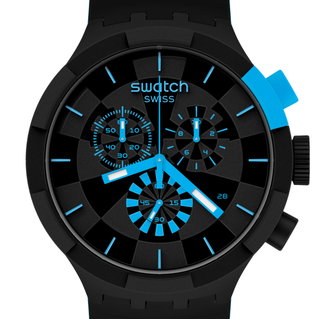 ​SWATCH CHECKPOINT BLUE SB02B401 47MM 30M WR quartz