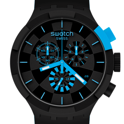 ​SWATCH CHECKPOINT BLUE SB02B401 47MM 30M WR quartz