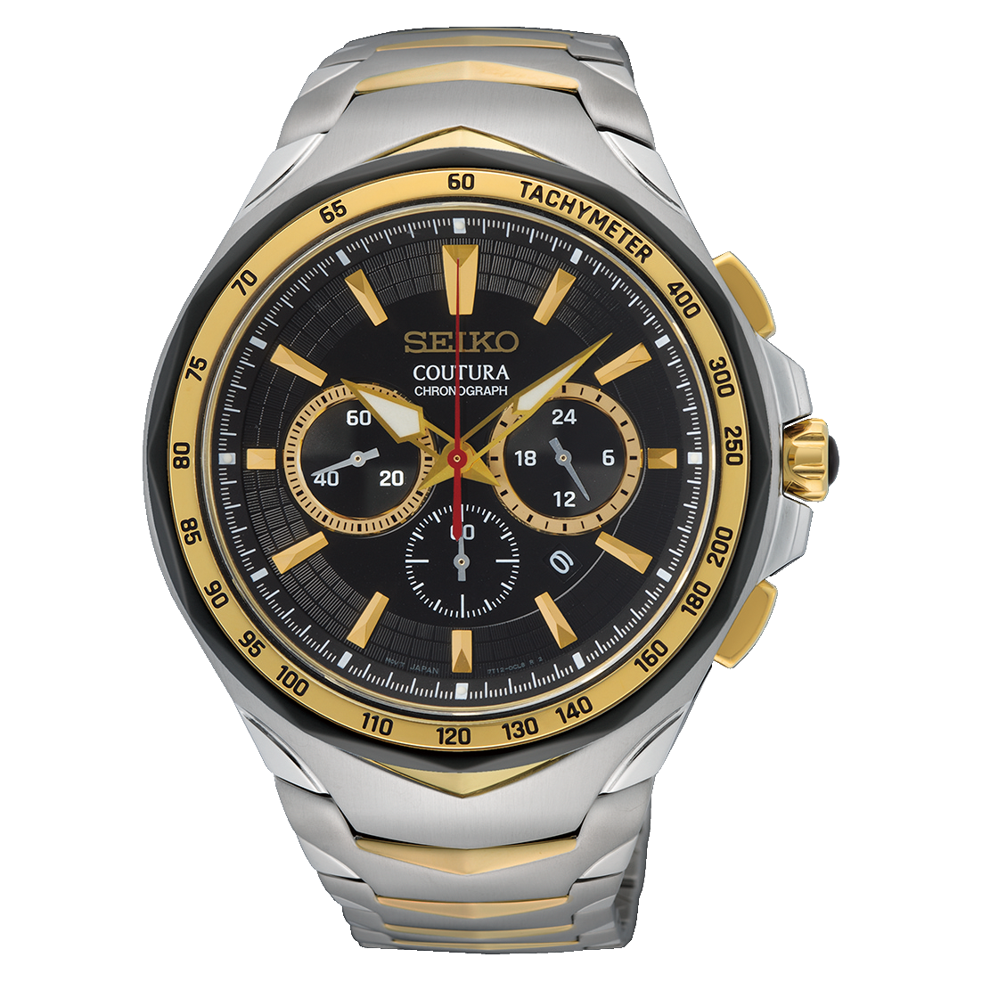 Seiko Coutura SRWZ26 men&#39;s chronograph watch, 45.6 mm, sapphire crystal, 100 m water resistance, steel strap