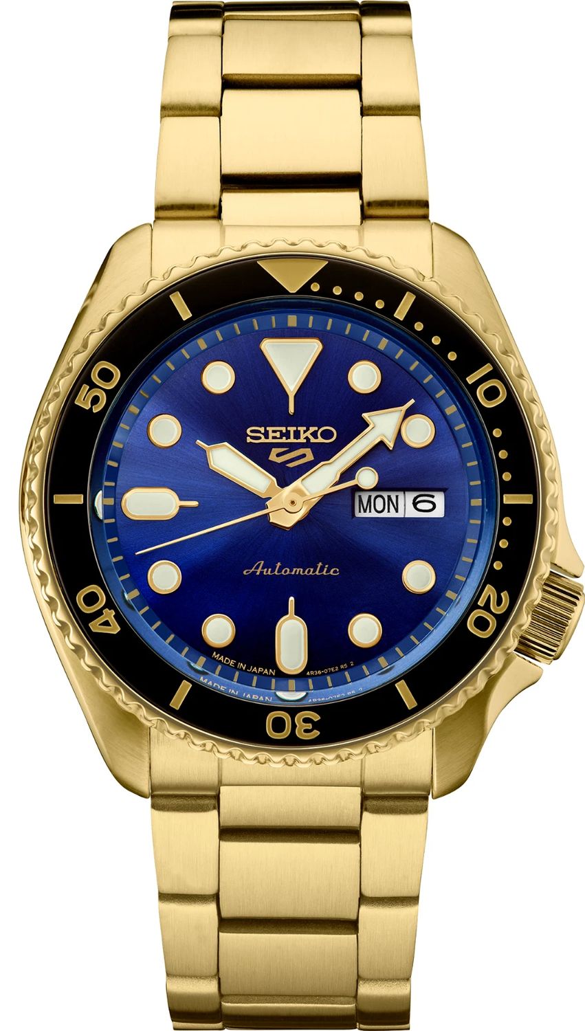 Seiko 5 Sports SRPK20 US Creation 42.5mm 100m WR automatic watch for men with steel strap 4R36