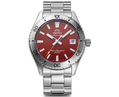 Orient Mako Sports RA-AC0Q09R men&#39;s automatic diving watch, 39.9 mm, 200 m WR, sapphire crystal, steel strap