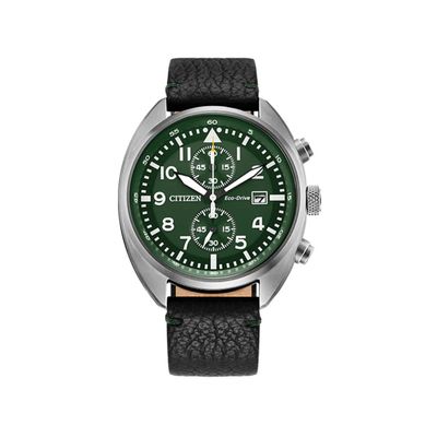 Citizen Sport Casual Men&#39;s Solar Watch CA7041-07X 41mm 100m WR Leather Strap Eco-Drive movement (solar or light powered)