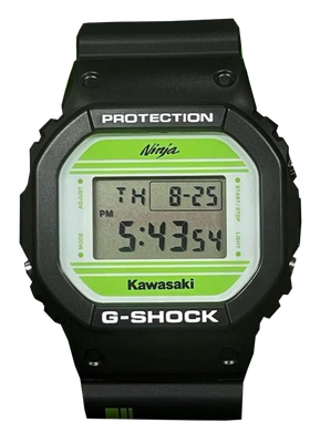 CASIO G-Shock DW-5600KAWA22-1P JDM Kawasaki Ninja unisex quartz watch 48.9 mm × 42.8 mm × 13.4 mm 200 m resin strap Backlight with Ninja logo JDM (Japanese domestic market)