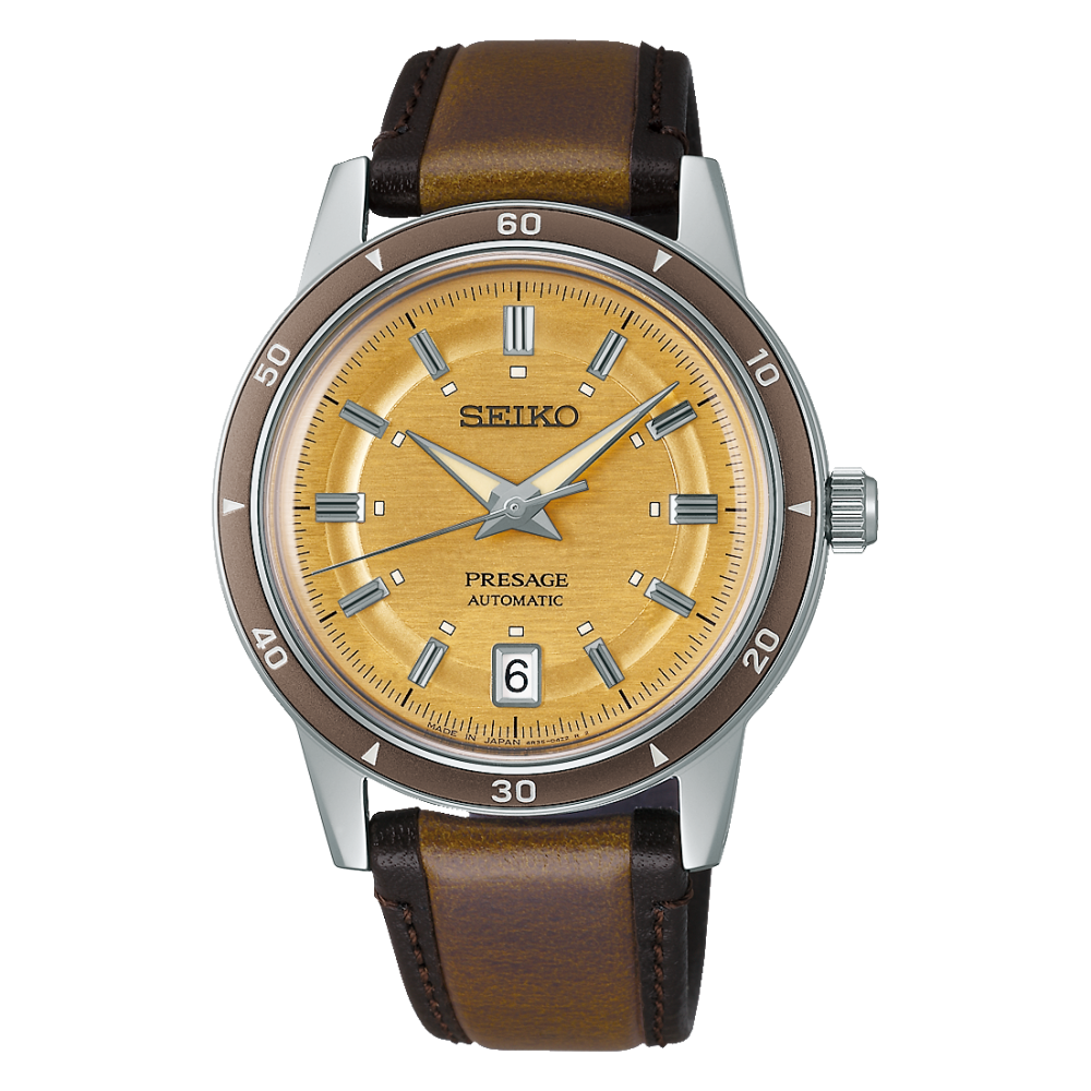 Seiko Presage Style60’s SARY269 JDM automatic men&#39;s watch 39.5 mm – Hardlex, 50 m, leather strap Made in Japan JDM (Japanese domestic market)
