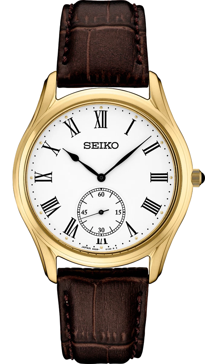Men’s quartz Seiko Classic SRK050P1 39 mm – Sapphire, 5 BAR, leather strap