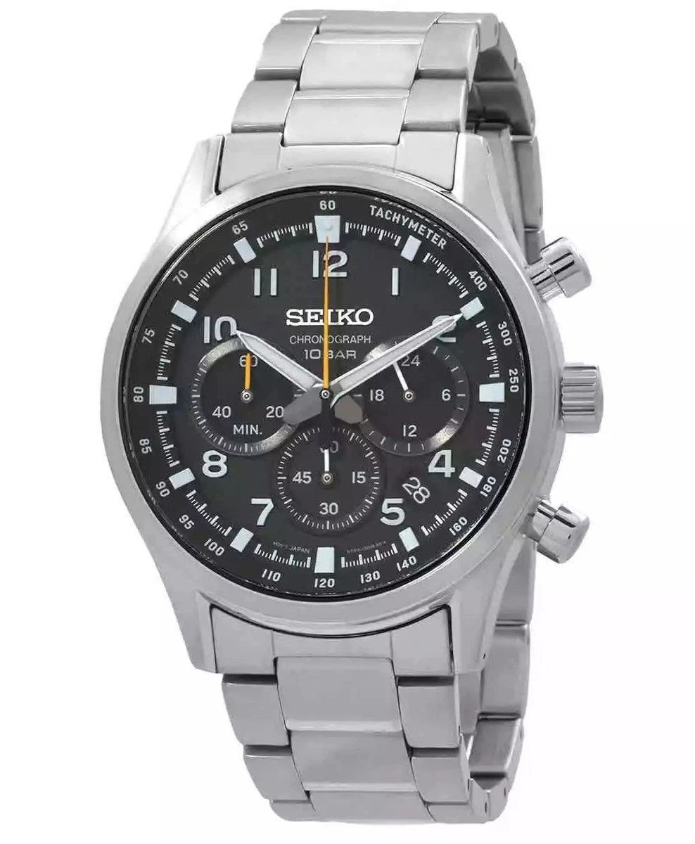 Men’s quartz Seiko SSB447P1 43 mm – Sapphire, 100 m, steel bracelet