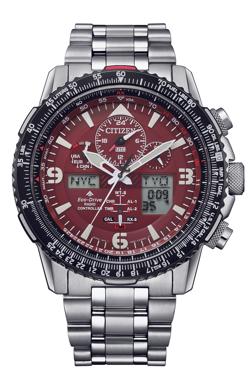 Citizen Promaster Skyhawk Perpetual Calendar Solar Radio-Controlled Pilot&#39;s Watch JY8086-89X Eco-Drive Sapphire Crystal 200m WR World Time