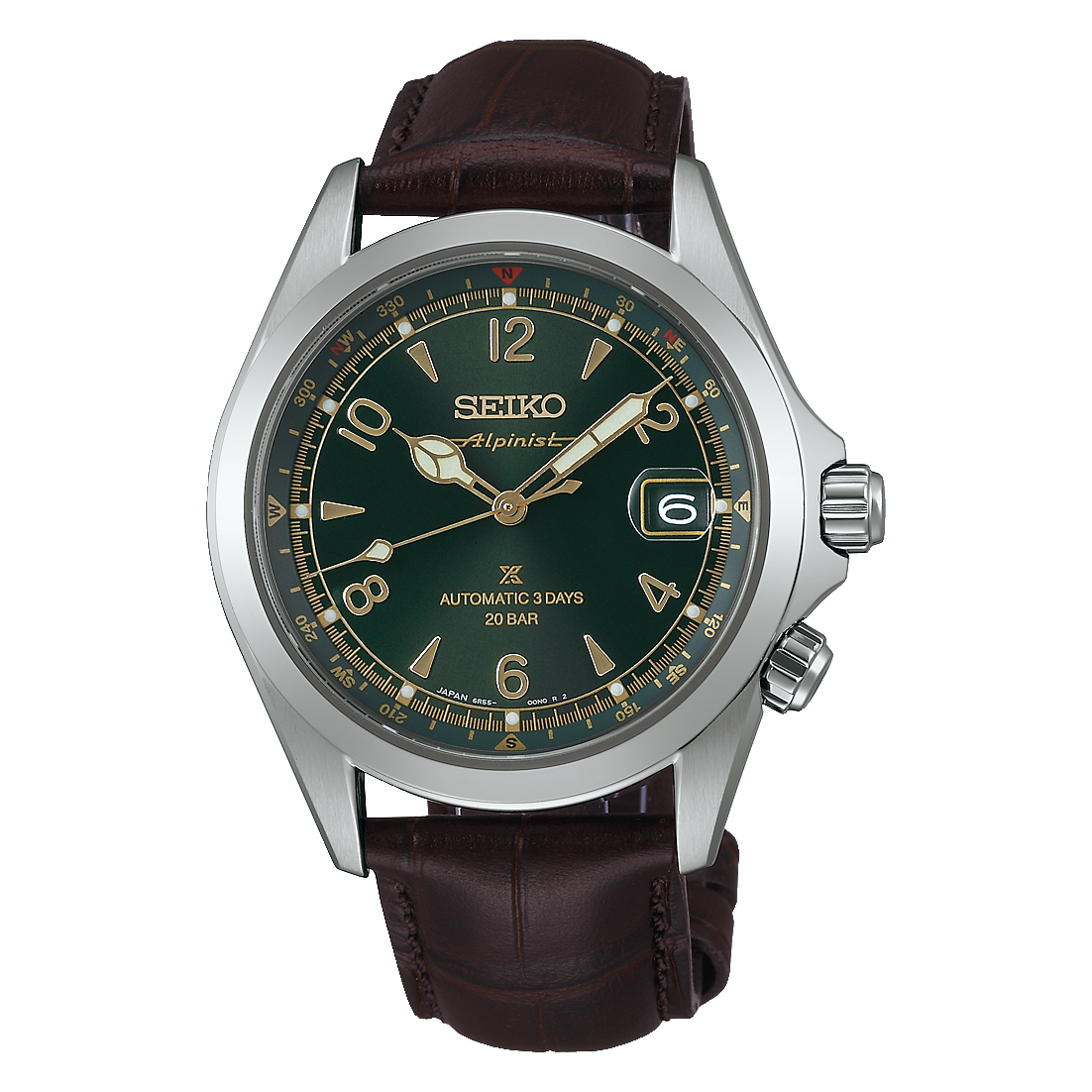 Seiko Prospex Alpinist SBDC211 39.5mm JDM automatic watch for men | 1959 Heritage “Green &amp; Gold” | 3 Days Mechanical anti-reflective sapphire crystal leather strap made in Japan