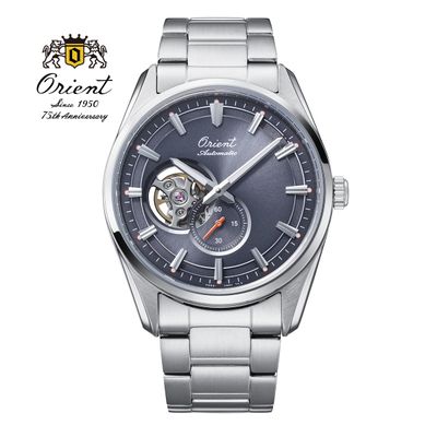 Orient Stretto Open Heart RA-AR0012N 41.5mm Limited Edition 75th Anniversary Automatic Watch with Sapphire Crystal and Steel Strap