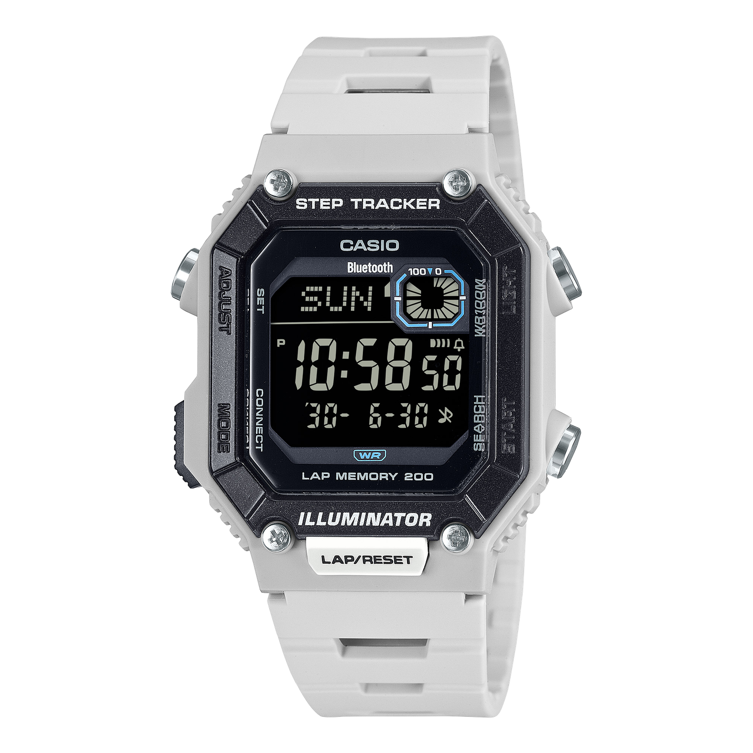 Casio WS-B1000-8BV unisex Bluetooth digital watch 46.2 × 41.3 × 11.6 mm 100m WR step counter 200 Lap Memory 5 alarms