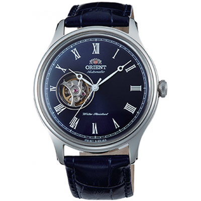 Orient Bambino Open Heart automatic men's watch TAG00004D 43mm 50m WR leather strap