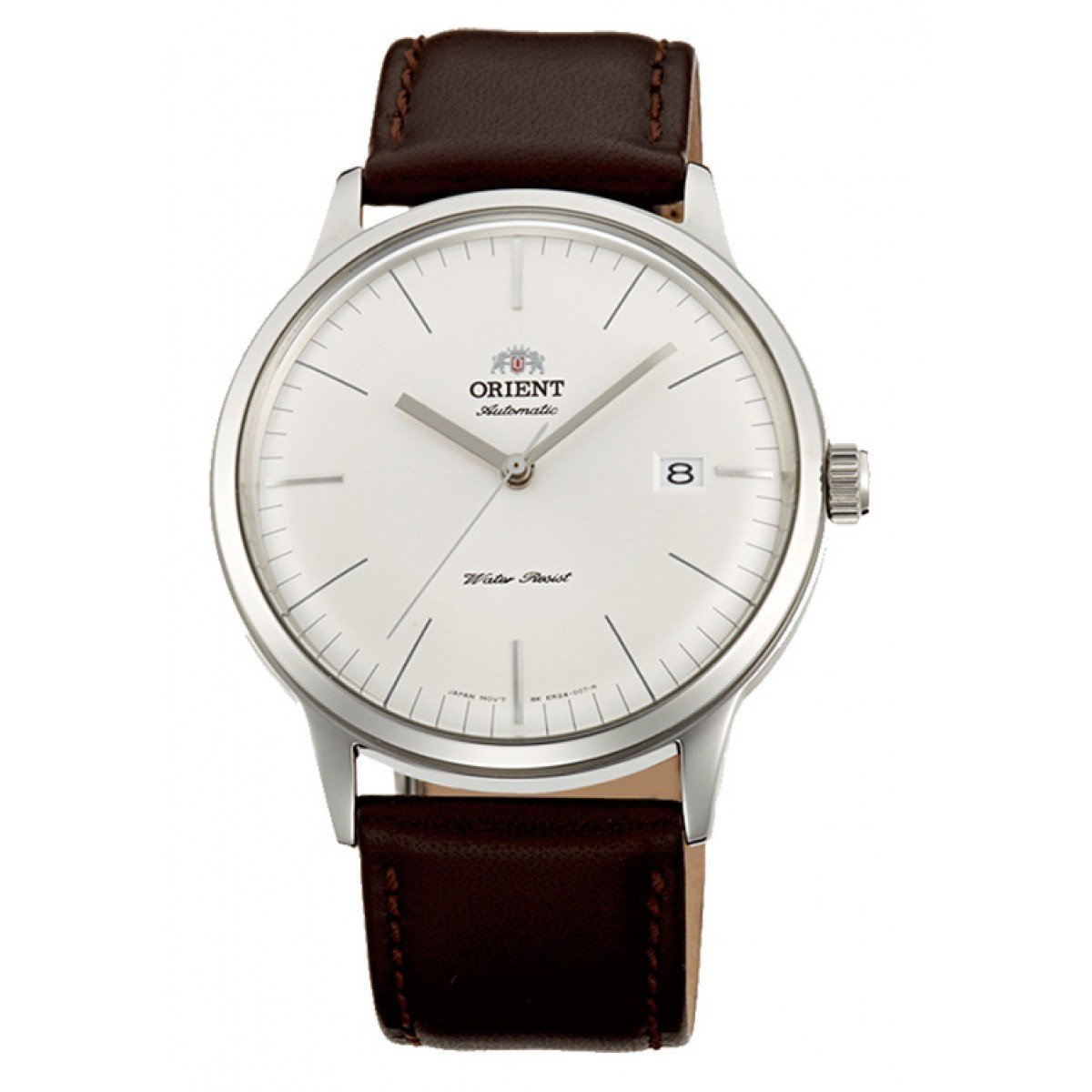 ORIENT Bambino FAC0000EW automatic men's watch white dial 40.5mm Hand-hacking self-winding leather strap