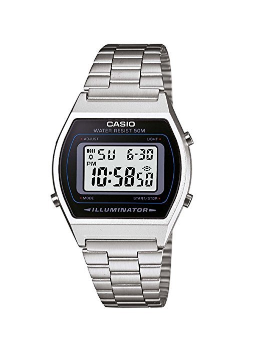 Reloj VINTAGE EDGY Casio B640WD-1AV plateado water resist 50m LUZ