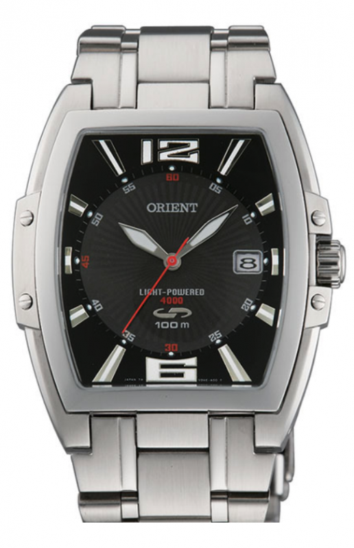 reloj hombre SOLAR Orient CVDAE003B acero inoxidable rectangular negro